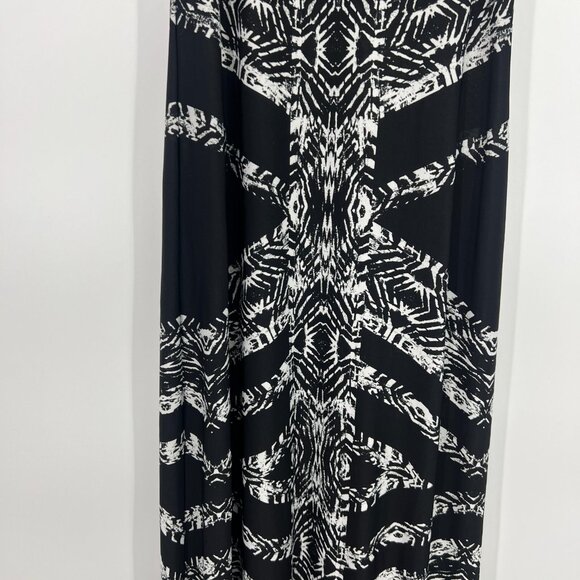 Bisou Bisou Maxi Dress Black Printed Sleeveless Stretch - Picture 5 of 10